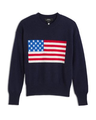 AQUA - Girls' Knitted Crewneck Pullover Intarsia Pattern Cashmere Sweater, Big Kid - Exclusive