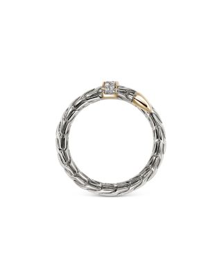 Sterling Silver & 14K Yellow Gold Diamond Spear Ring, 0.08 tcw