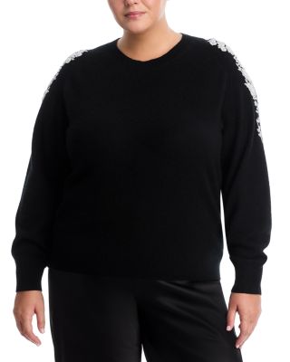 100% Cashmere Embellished Embroidered Floral Sweater - Exclusive