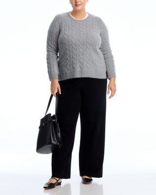 100% Cashmere Cable Knit Crewneck Sweater - Exclusive