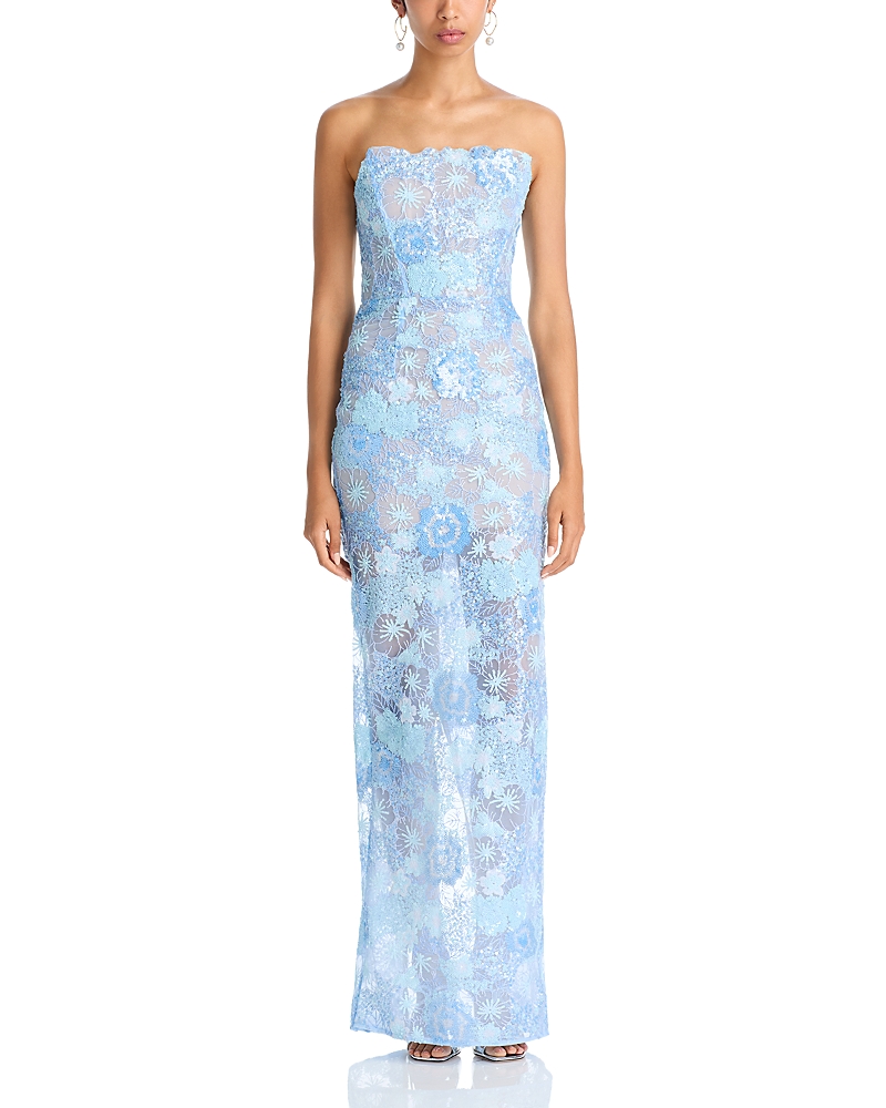 Bronx And Banco Farah Strapless Sequined Maxi Dress In Multi