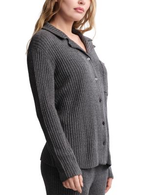 CozyChic Ultra Lite Lurex Rib Button Front Shirt