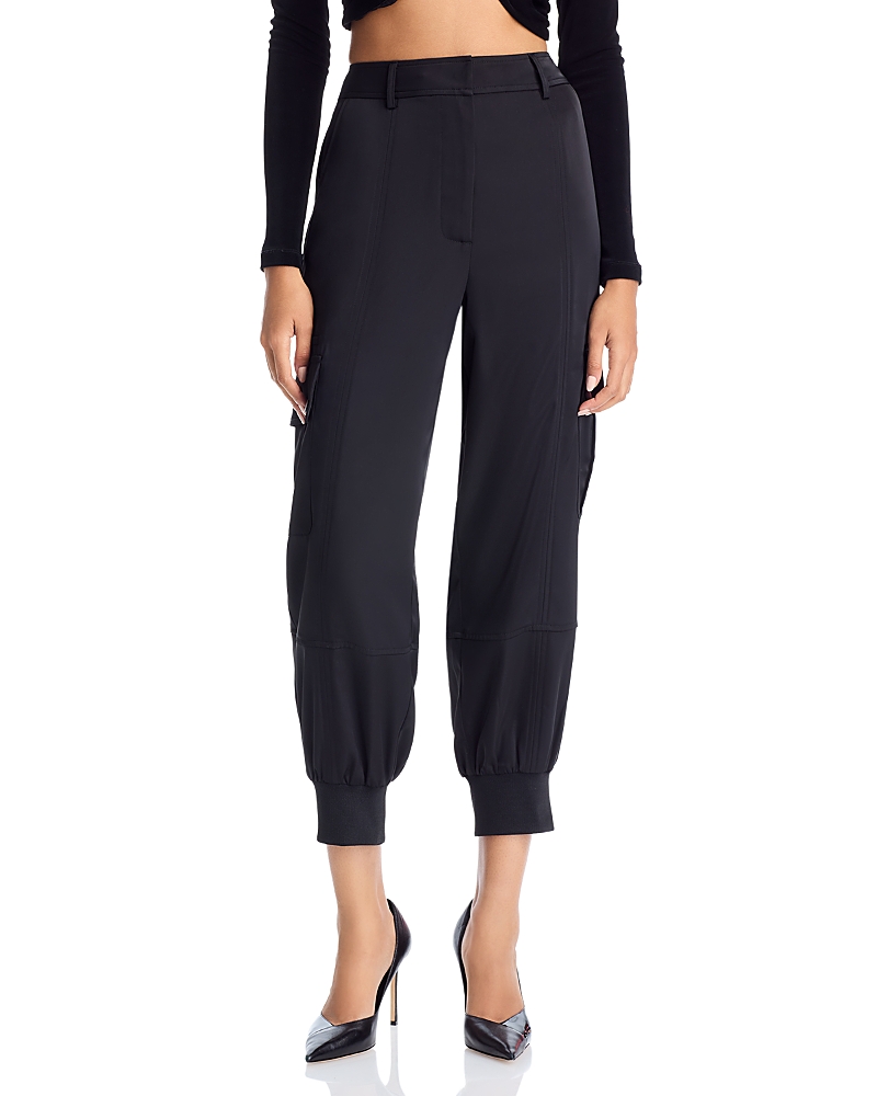 Aqua Satin Jogger Pants - Exclusive In Black