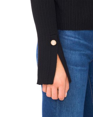 Alivia Mock Neck Button Cuff Sweater