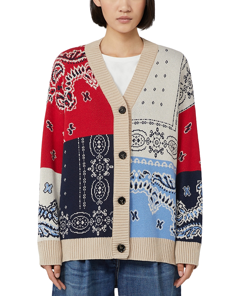 Weekend Max Mara Baobab Jacquard Knit Cardigan In Multi