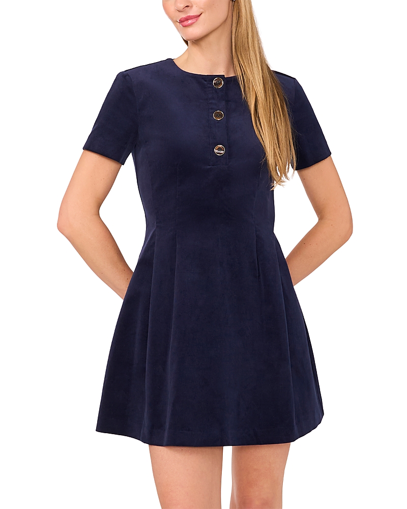 Ted Baker Cordis Placket Corduroy Mini Dress In Blue