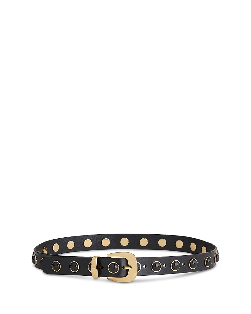 Madewell Cabochon Studded Leather Western Belt In Black