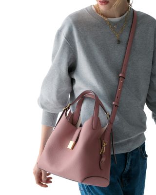 Deco Pebbled Leather Small Crossbody Tote