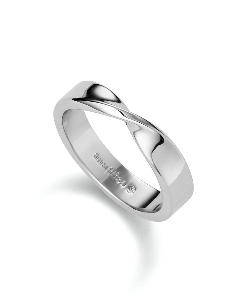 Ana Luisa Eliora Silver Band Ring In Metallic
