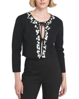 Sequin Tie Front Cardigan