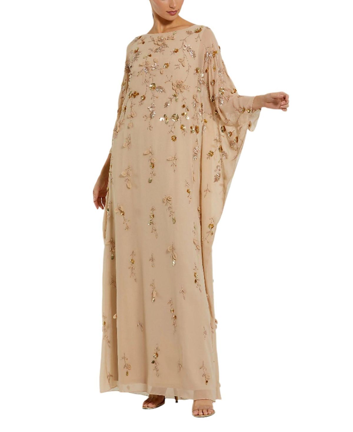 Mac Duggal Floral Embellished Trapeze Dress