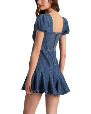 Fara Puff Sleeve Denim Mini Dress