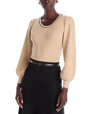 Blouson Sleeve Tipped Sweater