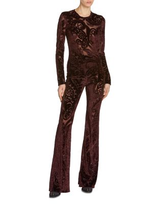Velvet Flared Leg Pants