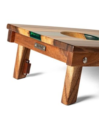 1ft x 2ft River Epoxy Resin with Live Edge Acacia Pathfinder ART Cornhole Board Sets