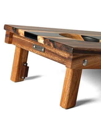 1ft x 2ft River Epoxy Resin with Live Edge Acacia Pathfinder ART Cornhole Board Sets