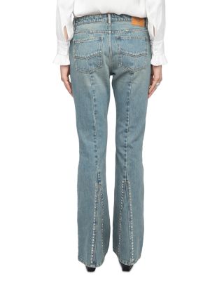 Eclip Denim High Rise Stud Trim in Light Blue