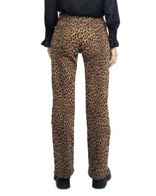Evy High Rise Leopard Print Jeans in Daim
