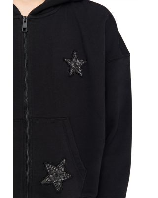 Mia Zip PMO AO Stars Embellished Hoodie