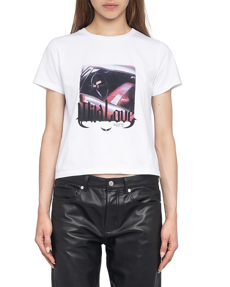 Zadig & Voltaire Womens White Alys Graphic-print Cotton-jersey T-shirt In White