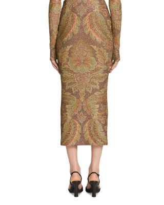 Printed Midi Pencil Skirt