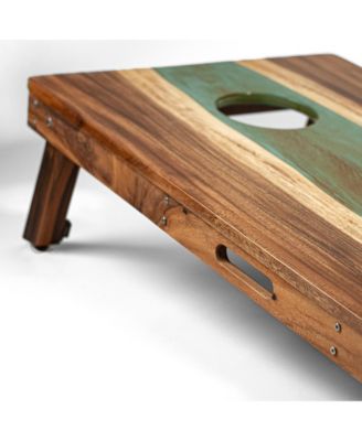 2ft x 4ft River Epoxy Resin with Live Edge Acacia Pathfinder ART Cornhole Boards