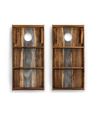 2ft x 4ft River Epoxy Resin with Live Edge Acacia Pathfinder ART Cornhole Boards