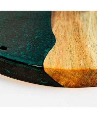 The River Epoxy Resin with Live Edge Acacia Wayfarer ART Hook & Ring Game