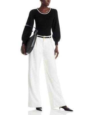 Blouson Sleeve Tipped Sweater