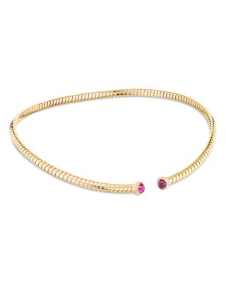 Trisolina Ruby & Diamond Collar Necklace in 18K Yellow Gold