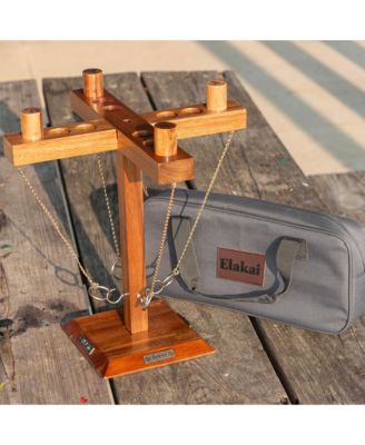 Acacia Globetrotter Tabletop Hook & Ring Game Square Post