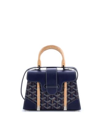 Pre-Owned Goyard - Mini Structured Saigon Top Handle Bag Coated Canvas with Leather