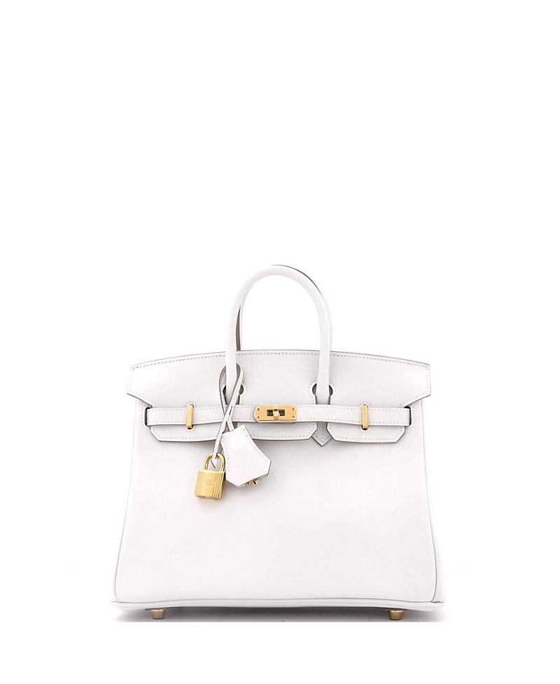 Pre-owned Pre-owned Hermes Hermes Birkin 25 Handbag Grey Swift With Gold Hardware In Gray