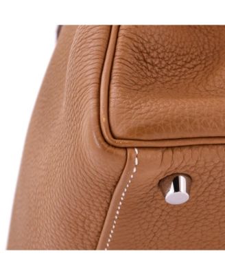 Kelly 28 Handbag Brown Togo with Palladium Hardware