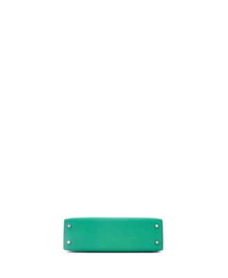 Kelly 20 Handbag Green Epsom with Palladium Hardware