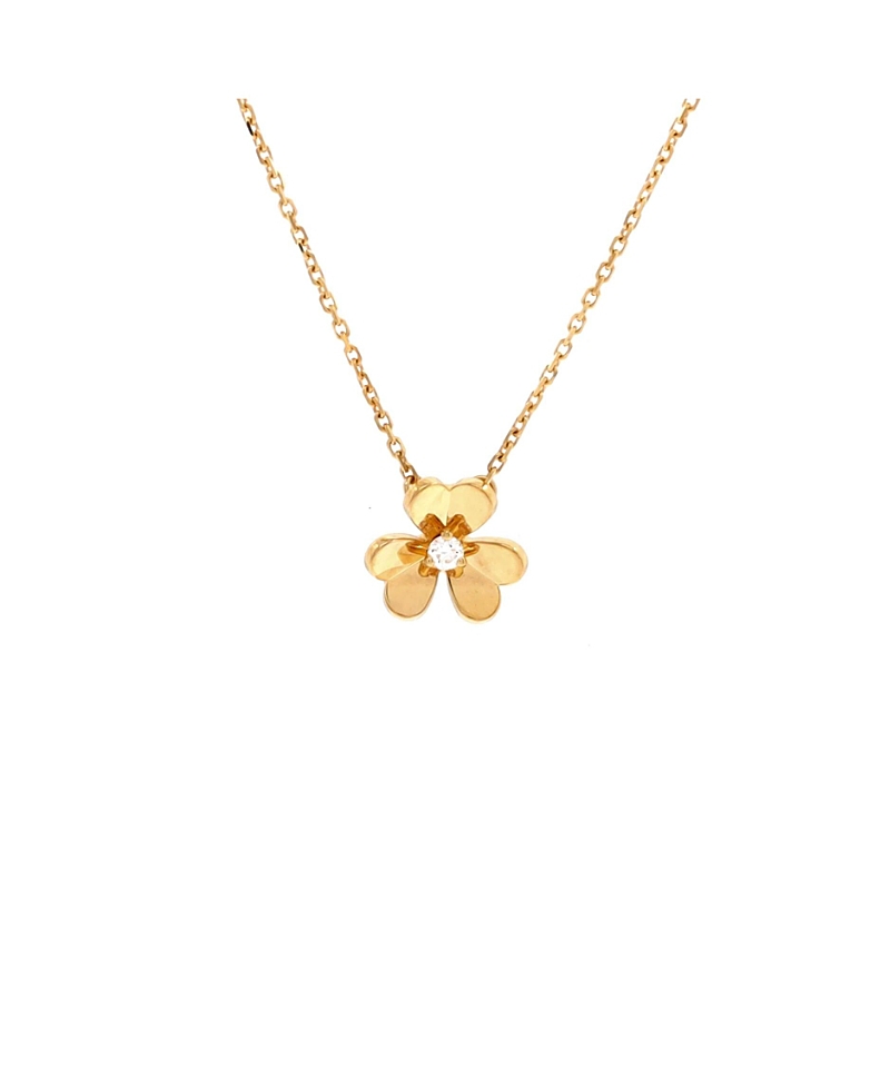 Pre-owned Pre-owned Van Cleef & Arpels Van Cleef & Arpels Mini Frivole Pendant Necklace 18k Gold And Diamond