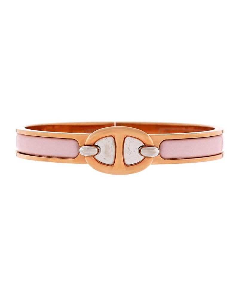 Pre-owned Pre-owned Hermes Hermes Mini Clic Chaine D'ancre Bracelet Metal And Enamel In Gold