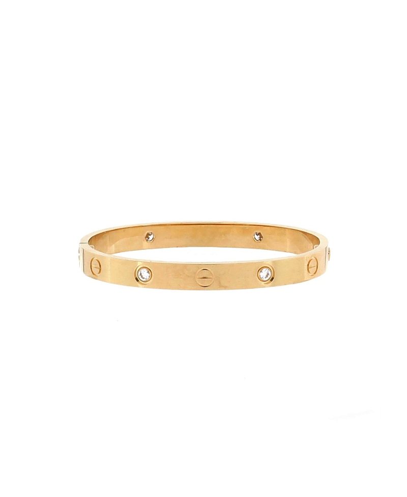 Pre-owned Pre-owned Cartier Cartier Love 4 Diamond Bracelet 18k Gold With Diamonds