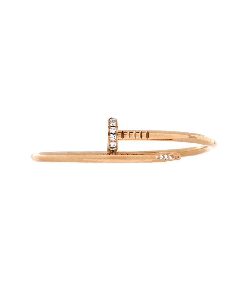 Pre-owned Pre-owned Cartier Cartier Classic Juste Un Clou Bracelet 18k Rose Gold With Diamonds