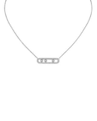 Diamond Move Pav&eacute; Necklace in 18K Gold, 16.5", 0.7 tcw