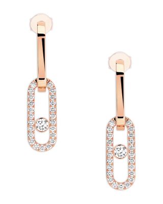 Diamond Move Link Earrings in 18K Gold, 0.85 tcw