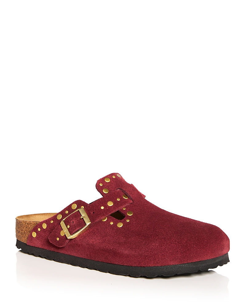 Birkenstock Women's Boston Rivet Clogs In Burgundy