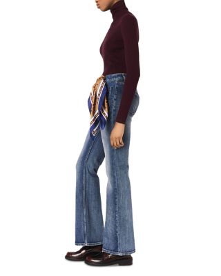 Zip Pocket Bootcut Jeans in Blue