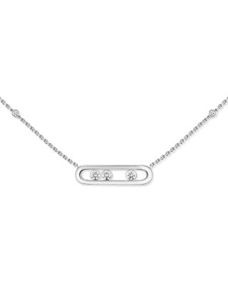 Diamond Baby Move Necklace in 18K Gold, 17.7", 0.14 tcw