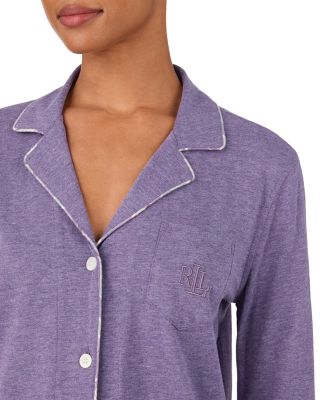 Long Sleeve Notch Collar Long Pants Pajama Set