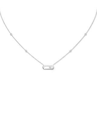 Diamond Move Uno Necklace in 18K Gold, 17.7", 0.10 tcw