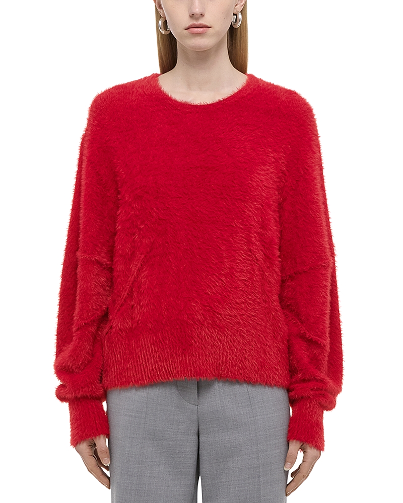 Helmut Lang Apex Oversized Eyelash Sweater In Red