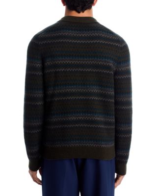 Merino & Cashmere Fair Isle Johnny Collar Sweater
