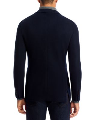 Wool Blend Honeycomb Knit Slim Fit K-Jacket