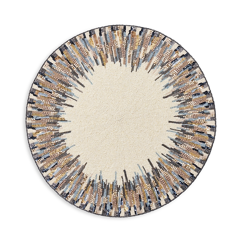 Kim Seybert Diadem Placemat In Ivory And Blue In Multi